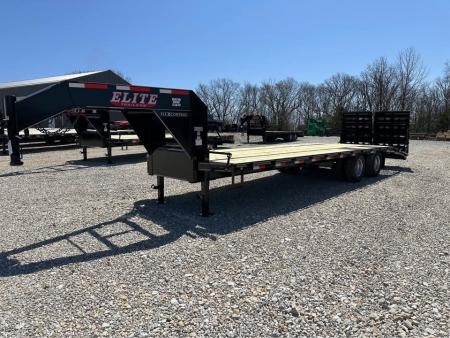 New 2027 Elite Trailers Elite 23+5" dual tandem gooseneck Flatbed Trailer