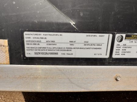 Used 2018 R&M Manufacturing 7-12-2V Enclosed