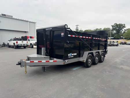 New 2027 BWISE DUT16-21 7X16 TA Dump Trailer *ULTIMATE DUMP *21K *BLACK W/ HTONE GREY
