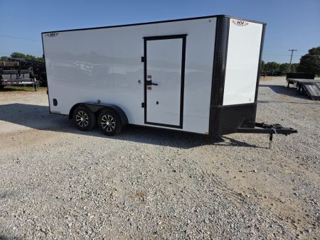 New 2027 H&H 7X16 TANDEM 7K CARGO W/BLACKOUT TRIM SCREWLESS EXTERIOR 7' HEIGHT & RAMP DOOR