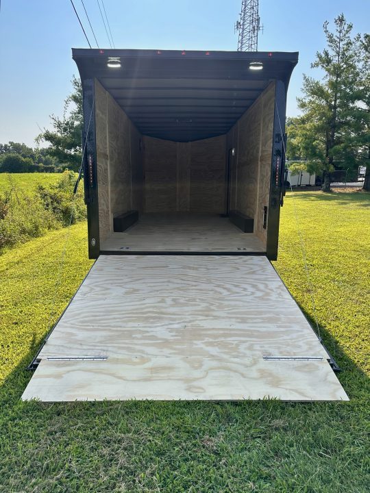 New 2027 8.5x20 Car Hauler 5200 lb torsions 7'6" Interior - Charcoal poly-Blackout- Enclosed Car Hauler