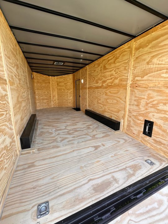 New 2027 8.5x20 Car Hauler 5200 lb torsions 7'6" Interior - Charcoal poly-Blackout- Enclosed Car Hauler