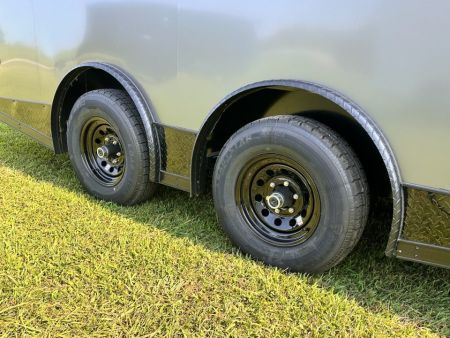 New 2027 8.5x20 Car Hauler 5200 lb torsions 7'6" Interior - Charcoal poly-Blackout- Enclosed Car Hauler