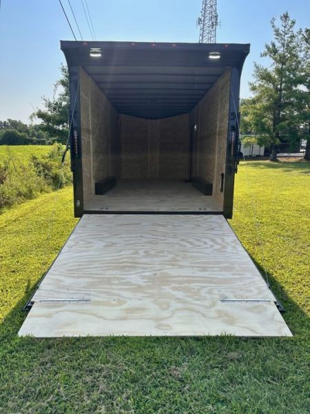 New 2027 8.5x20 Car Hauler 5200 lb torsions 7'6" Interior - Charcoal poly-Blackout- Enclosed Car Hauler