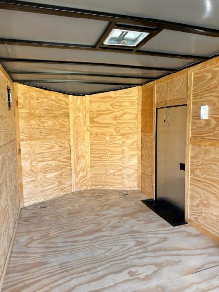New 2027 8.5x20 Car Hauler 5200 lb torsions 7'6" Interior - Charcoal poly-Blackout- Enclosed Car Hauler