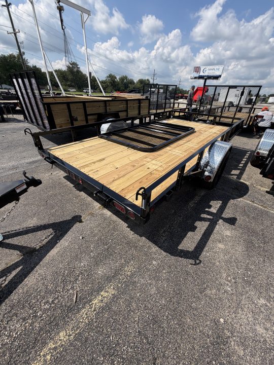 New 2027 PJ TRAILER UTILITY U8141 83X14 SA  STRAIGHT DECK W/ ATV RAMPS (GVW:2995) BLACK