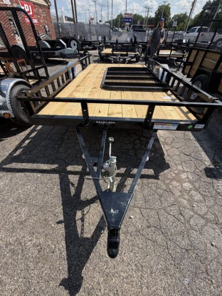 New 2027 PJ TRAILER UTILITY U8141 83X14 SA  STRAIGHT DECK W/ ATV RAMPS (GVW:2995) BLACK
