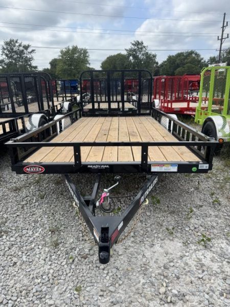 New 2027 PJ TRAILER UTILITY U8141 83X14 SA  STRAIGHT DECK W/ ATV RAMPS (GVW:2995) BLACK
