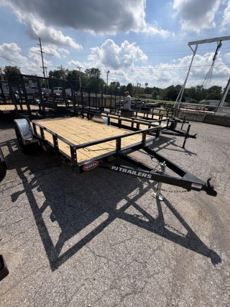 New 2027 PJ Trailers U7121 Utility Trailer 72X12 SA STRAIGHT DECK (GVW:4995) BLACK