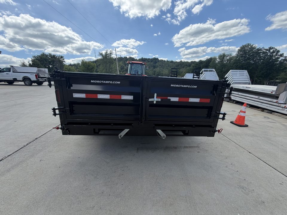 New 2026 Midsota 82"x 14' Versa Dump W/ Telescopic Cylinder & Hydraulic Jack - Swing Side Door - Black - (Ramps/Tarp/Spare) - 15,400# GVWR