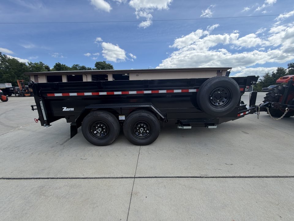 New 2026 Midsota 82"x 14' Versa Dump W/ Telescopic Cylinder & Hydraulic Jack - Swing Side Door - Black - (Ramps/Tarp/Spare) - 15,400# GVWR