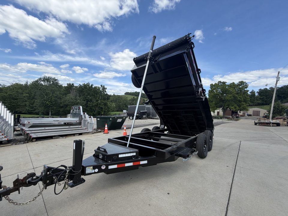 New 2026 Midsota 82"x 14' Versa Dump W/ Telescopic Cylinder & Hydraulic Jack - Swing Side Door - Black - (Ramps/Tarp/Spare) - 15,400# GVWR