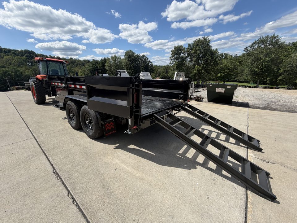 New 2026 Midsota 82"x 14' Versa Dump W/ Telescopic Cylinder & Hydraulic Jack - Swing Side Door - Black - (Ramps/Tarp/Spare) - 15,400# GVWR