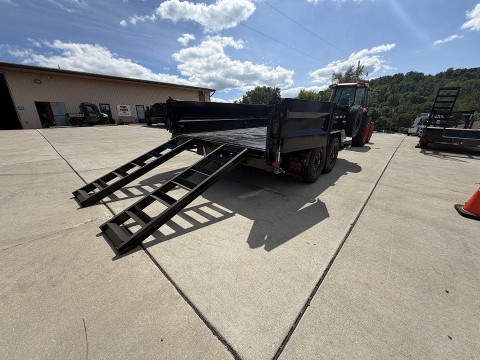 New 2026 Midsota 82"x 14' Versa Dump W/ Telescopic Cylinder & Hydraulic Jack - Swing Side Door - Black - (Ramps/Tarp/Spare) - 15,400# GVWR