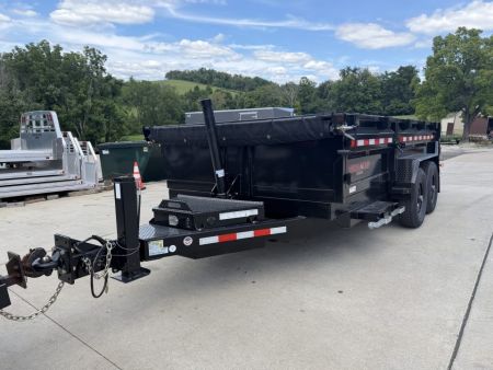 New 2026 Midsota 82"x 14' Versa Dump W/ Telescopic Cylinder & Hydraulic Jack - Swing Side Door - Black - (Ramps/Tarp/Spare) - 15,400# GVWR