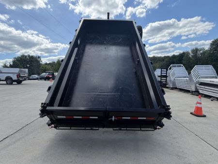New 2026 Midsota 82"x 14' Versa Dump W/ Telescopic Cylinder & Hydraulic Jack - Swing Side Door - Black - (Ramps/Tarp/Spare) - 15,400# GVWR