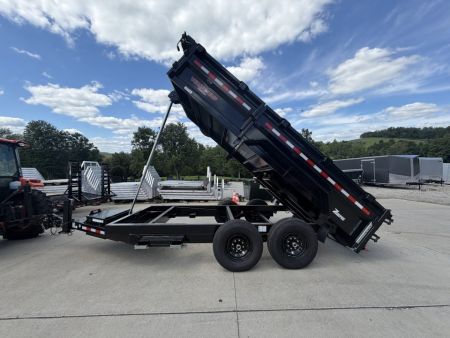 New 2026 Midsota 82"x 14' Versa Dump W/ Telescopic Cylinder & Hydraulic Jack - Swing Side Door - Black - (Ramps/Tarp/Spare) - 15,400# GVWR
