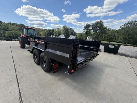 New 2026 Midsota 82"x 14' Versa Dump W/ Telescopic Cylinder & Hydraulic Jack - Swing Side Door - Black - (Ramps/Tarp/Spare) - 15,400# GVWR