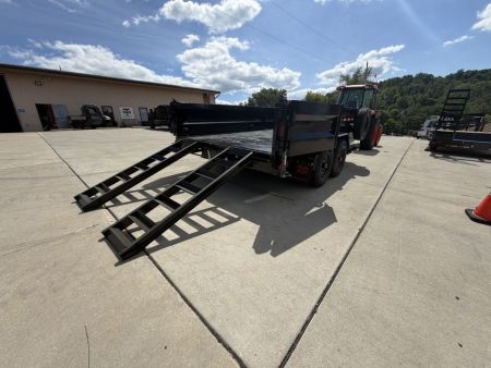 New 2026 Midsota 82"x 14' Versa Dump W/ Telescopic Cylinder & Hydraulic Jack - Swing Side Door - Black - (Ramps/Tarp/Spare) - 15,400# GVWR