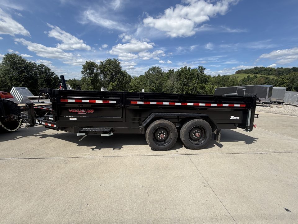 New 2026 Midsota 82" x 16' Versa Dump W/ Telescopic Cylinder - Side Swing Door - Wireless Remote - ST215/75R17.5 (Spare Tire/Ramps/Tarp Included) - Black - 17,600# GVWR