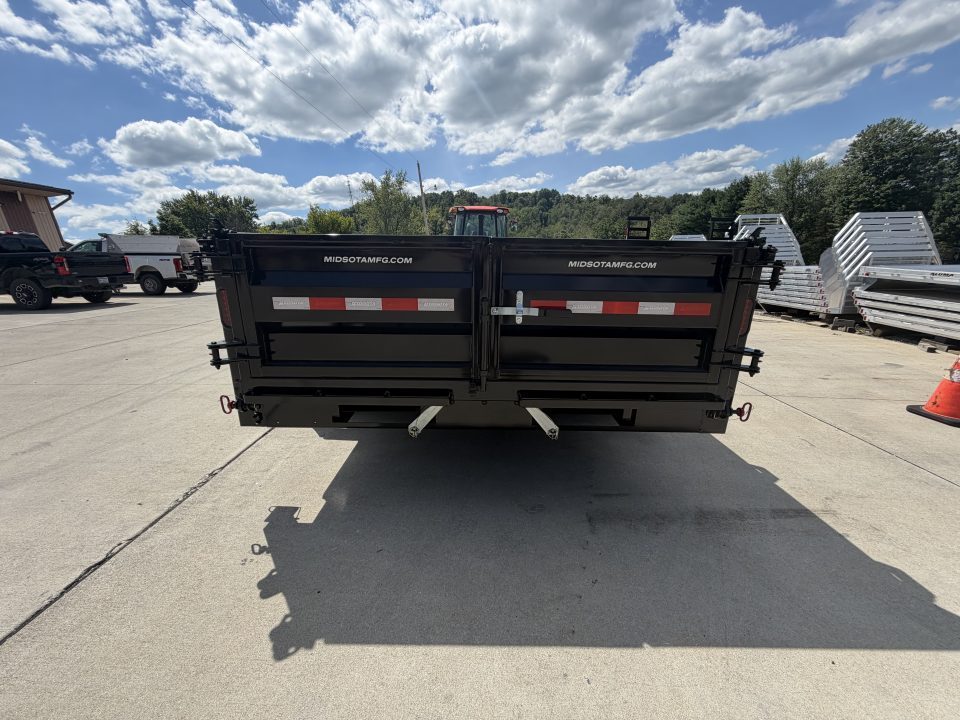 New 2026 Midsota 82" x 16' Versa Dump W/ Telescopic Cylinder - Side Swing Door - Wireless Remote - ST215/75R17.5 (Spare Tire/Ramps/Tarp Included) - Black - 17,600# GVWR