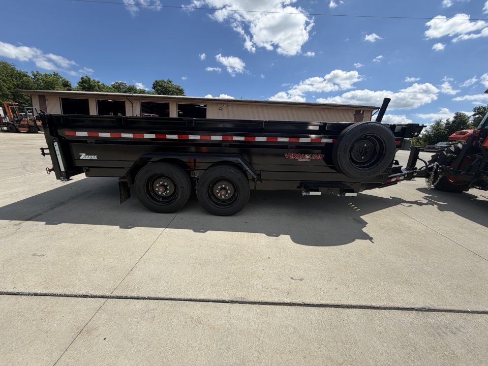 New 2026 Midsota 82" x 16' Versa Dump W/ Telescopic Cylinder - Side Swing Door - Wireless Remote - ST215/75R17.5 (Spare Tire/Ramps/Tarp Included) - Black - 17,600# GVWR