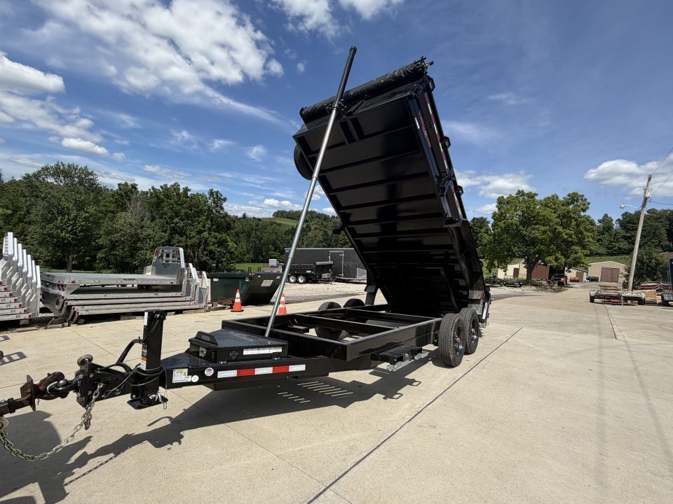 New 2026 Midsota 82" x 16' Versa Dump W/ Telescopic Cylinder - Side Swing Door - Wireless Remote - ST215/75R17.5 (Spare Tire/Ramps/Tarp Included) - Black - 17,600# GVWR