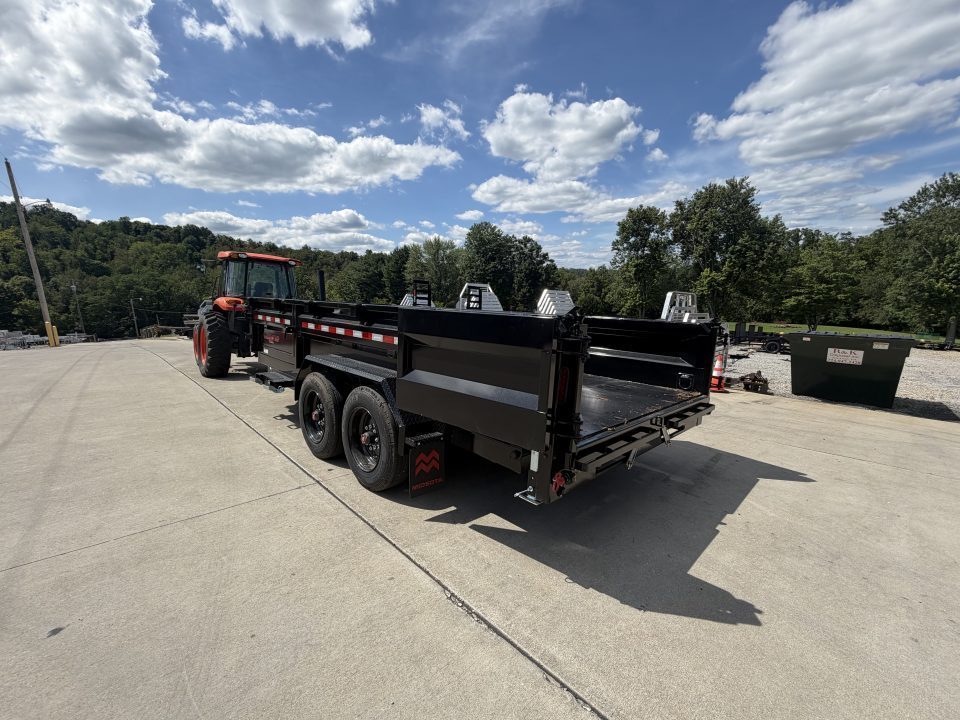 New 2026 Midsota 82" x 16' Versa Dump W/ Telescopic Cylinder - Side Swing Door - Wireless Remote - ST215/75R17.5 (Spare Tire/Ramps/Tarp Included) - Black - 17,600# GVWR