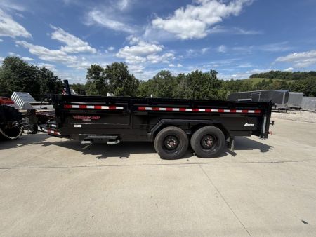 New 2026 Midsota 82" x 16' Versa Dump W/ Telescopic Cylinder - Side Swing Door - Wireless Remote - ST215/75R17.5 (Spare Tire/Ramps/Tarp Included) - Black - 17,600# GVWR