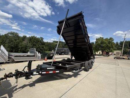New 2026 Midsota 82" x 16' Versa Dump W/ Telescopic Cylinder - Side Swing Door - Wireless Remote - ST215/75R17.5 (Spare Tire/Ramps/Tarp Included) - Black - 17,600# GVWR