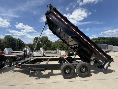 New 2026 Midsota 82" x 16' Versa Dump W/ Telescopic Cylinder - Side Swing Door - Wireless Remote - ST215/75R17.5 (Spare Tire/Ramps/Tarp Included) - Black - 17,600# GVWR