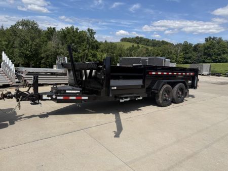 New 2026 Midsota 82" x 16' Versa Dump W/ Telescopic Cylinder - Side Swing Door - Wireless Remote - ST215/75R17.5 (Spare Tire/Ramps/Tarp Included) - Black - 17,600# GVWR