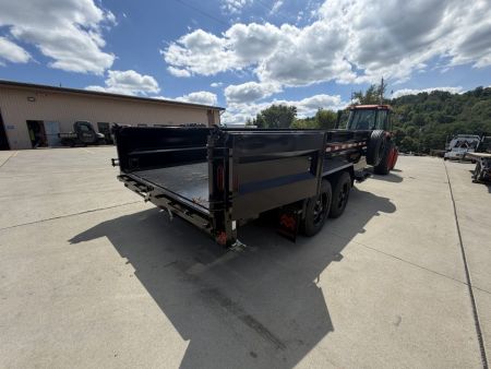 New 2026 Midsota 82" x 16' Versa Dump W/ Telescopic Cylinder - Side Swing Door - Wireless Remote - ST215/75R17.5 (Spare Tire/Ramps/Tarp Included) - Black - 17,600# GVWR