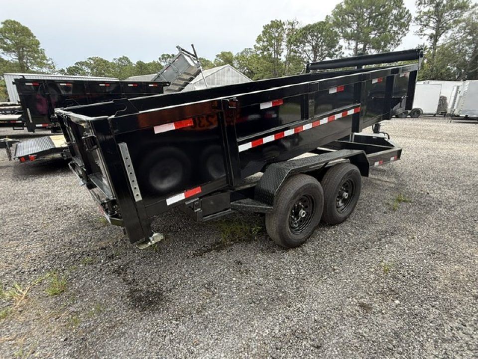 New 2026 7 x 16 Dump Trailer with 2' Walls Black with 14K Capacity Dump Trailer C002023