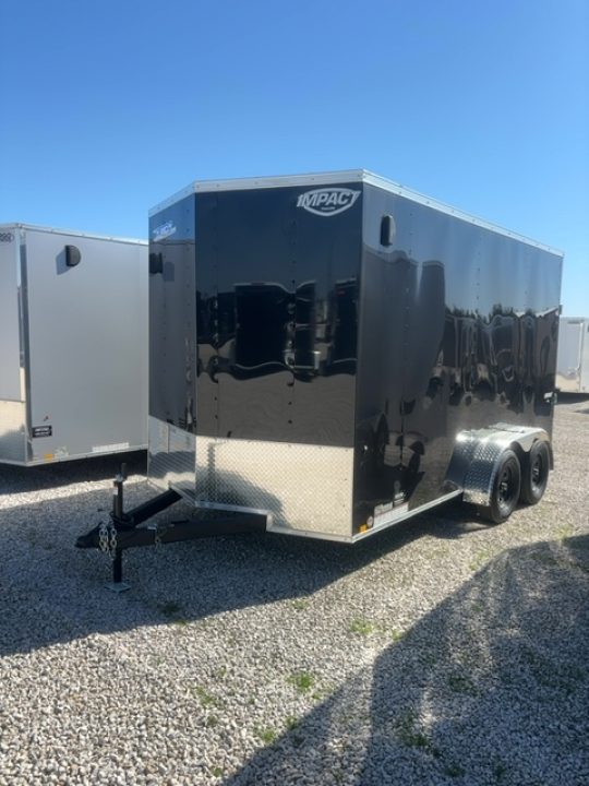 New 2027 Impact Trailers 7X14 QUAKE FLAT TOP VNOSE 7K Cargo / Enclosed Trailer