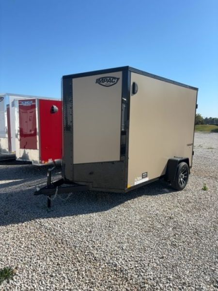 New SAHARA DESERT BEIGE 2026 Impact Trailers 6 x 10 Tremor SE Flat Top Sloped V-Nose 3K Cargo / Enclosed Trailer