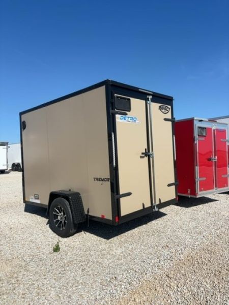 New SAHARA DESERT BEIGE 2026 Impact Trailers 6 x 10 Tremor SE Flat Top Sloped V-Nose 3K Cargo / Enclosed Trailer