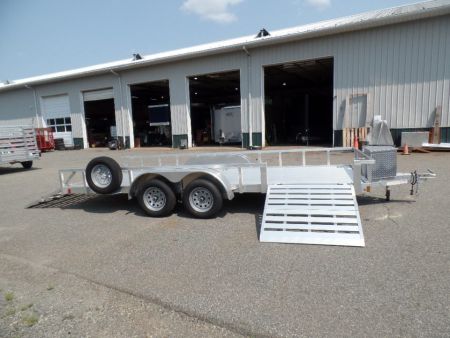 New 2026 ALCOM 6.5' by 18 ft. ALL Aluminum , with side ramp Utility Trailer