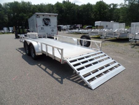 New 2026 ALCOM 6.5' by 18 ft. ALL Aluminum , with side ramp Utility Trailer