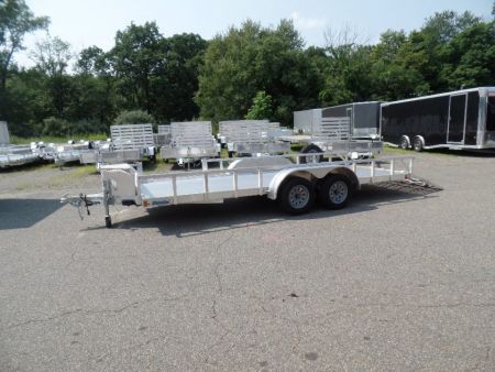 New 2026 ALCOM 6.5' by 18 ft. ALL Aluminum , with side ramp Utility Trailer
