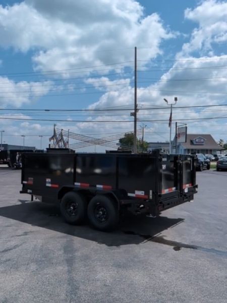 New 2027 Top Hat Trailers Channel Frame Economy Dump 14K 7X14 DE14 Dump Trailer