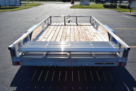 New SPORT HAVEN 7x14 OPEN UTILITY w/ BI-FOLD RAMP GATE