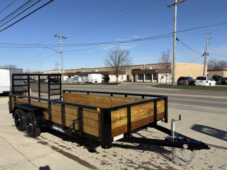 New 2026 Sure-Trac 7 x 16 Tube Top Three Board Trailer 7K Tandem Utility Trailer