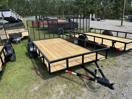 New 2027 Down 2 Earth Trailers 82X14 Utility Trailer, Tuning Top Rail, Spring Assisted Ramp Gate