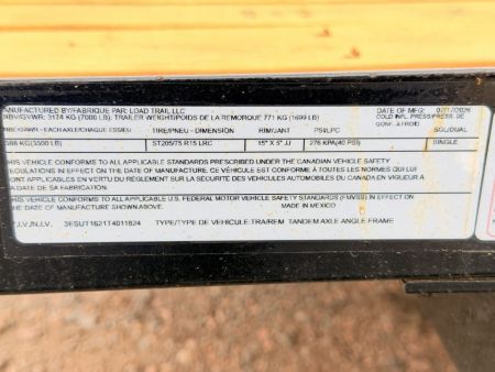 New 2026 Load Trail 7-16 Tandem Axle Ramp Gate Utility 7K GVWR