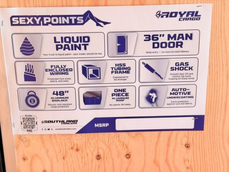 New 2027 Royal Cargo Trailers 8-16-1.5V Enclosed 10K GVWR HAIL DAMAGE