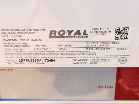 New 2027 Royal Cargo Trailers 8-16-1.5V Enclosed 10K GVWR HAIL DAMAGE