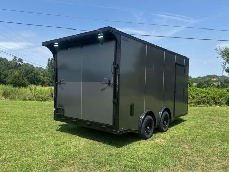 New 2027 8.5x16 Car Hauler-5200 Torsions- Charcoal-poly- Enclosed Car Hauler