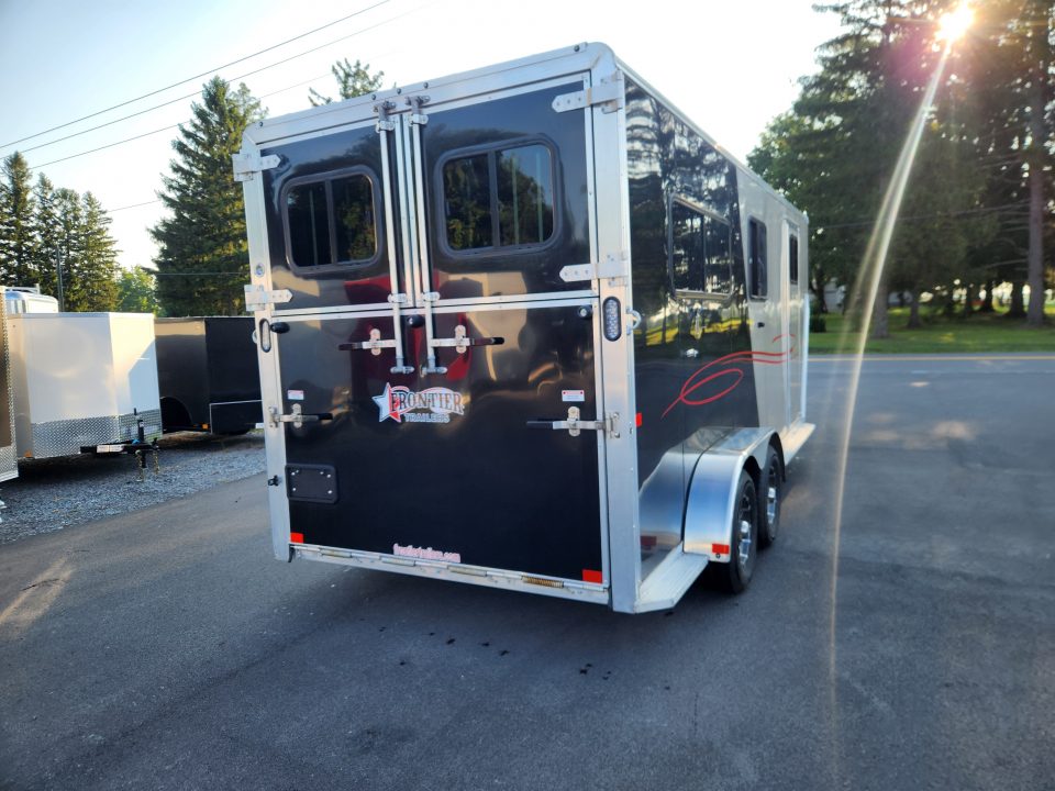 New 2026 Frontier Trailers 2 Horse Gooseneck Stock / Stock Combo Trailer