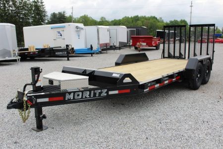 New 2027 Moritz ELBH 7' x 20' Low Pro - Aluminum Ramps - Equipment Trailer - 14000# GVW